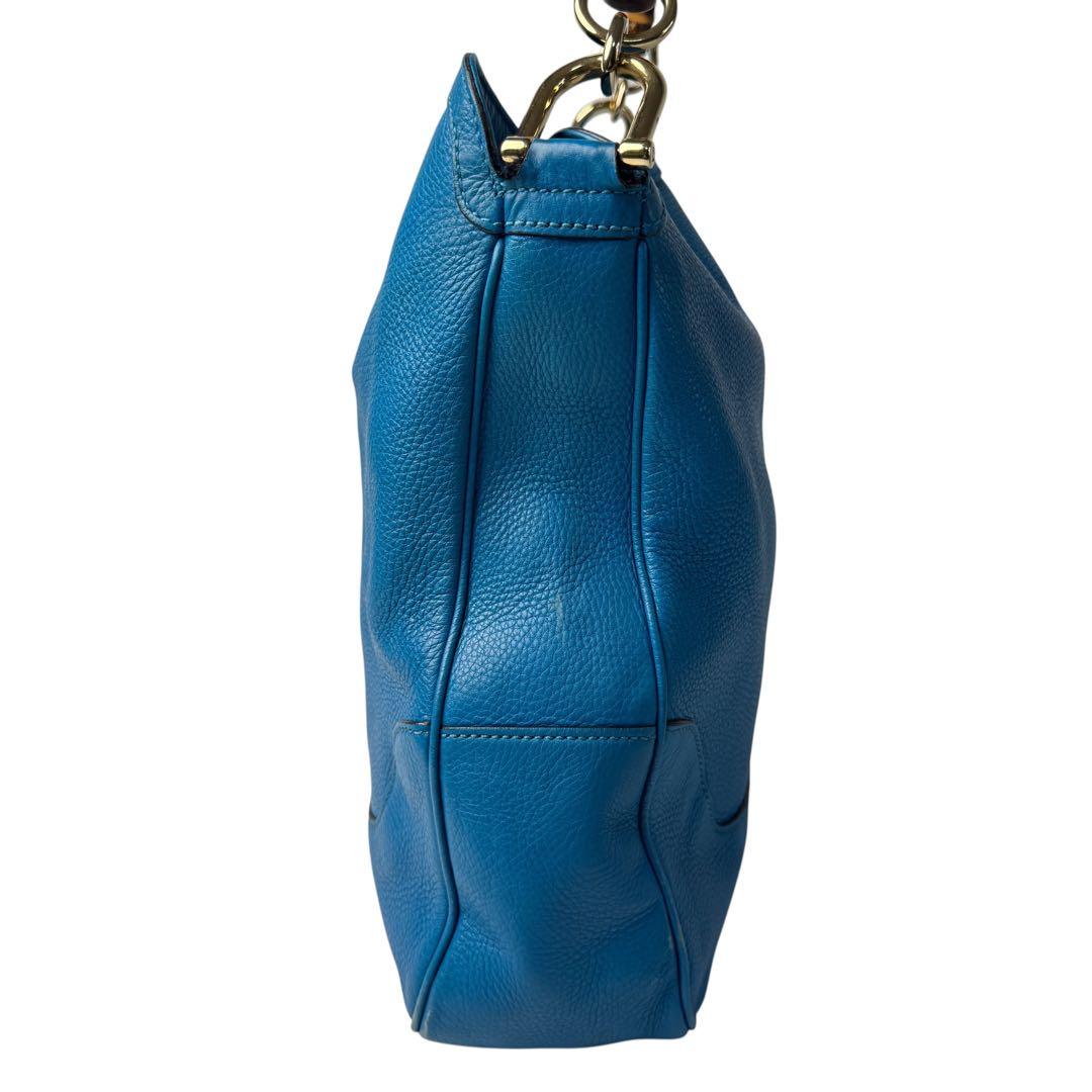 Gucci Bamboo Diana 2-Way Leather Bag Shoulder Blue — view 5