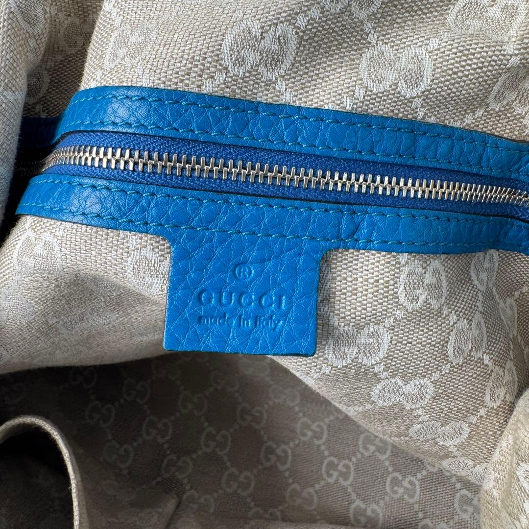 Gucci Bamboo Diana 2-Way Leather Bag Shoulder Blue — view 8