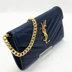 Saint Laurent Long Wallet Matelasse Flap Stitch Caviar Leather — view 2