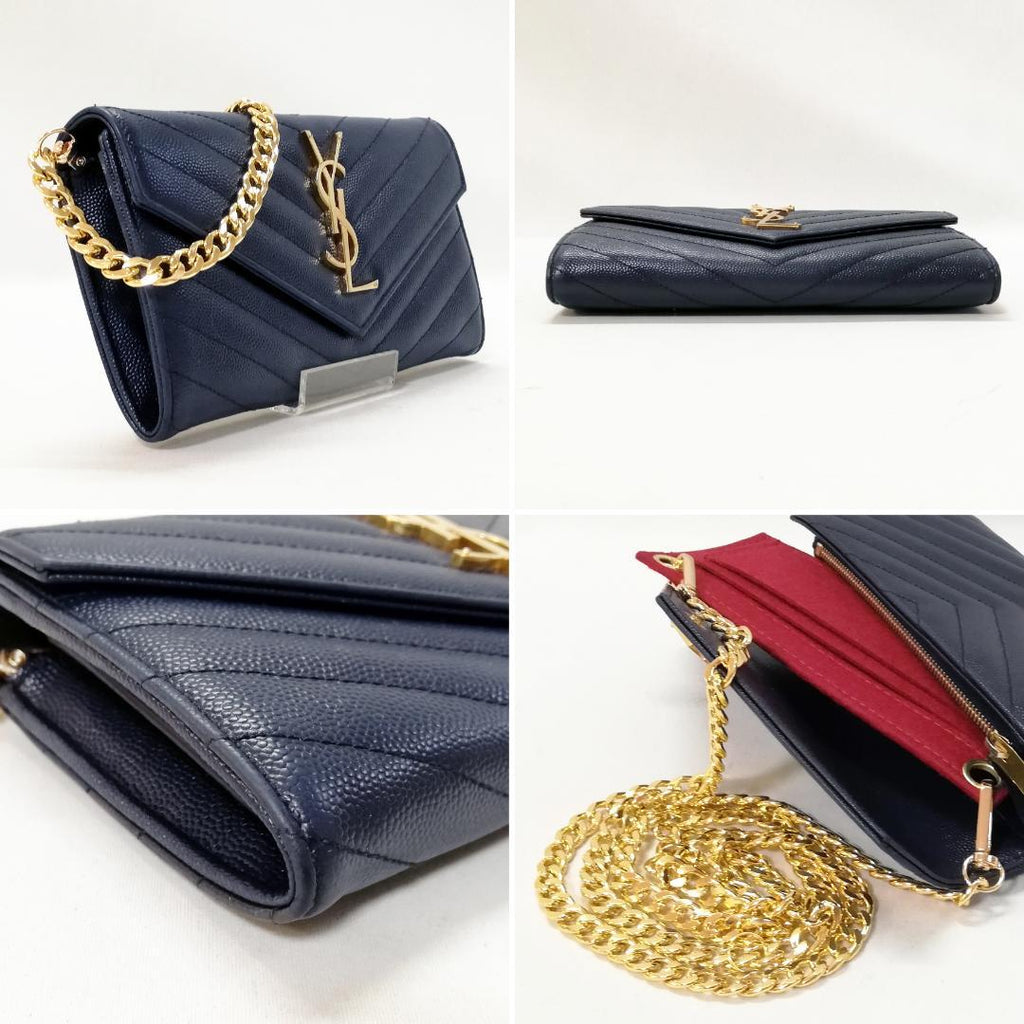 Saint Laurent Long Wallet Matelasse Flap Stitch Caviar Leather — view 3