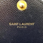 Saint Laurent Long Wallet Matelasse Flap Stitch Caviar Leather — view 5