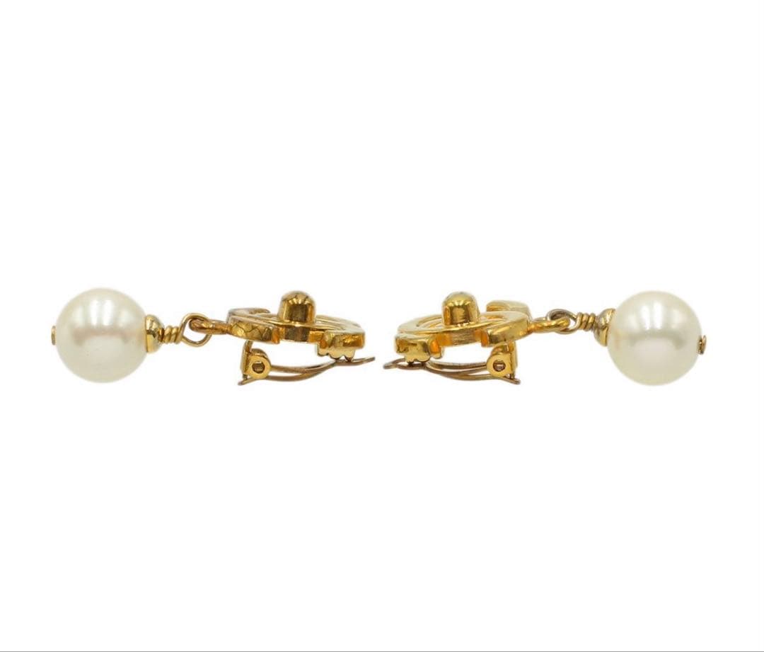 Chanel CC Logo Turnlock Fakepearl Earrings — view 3
