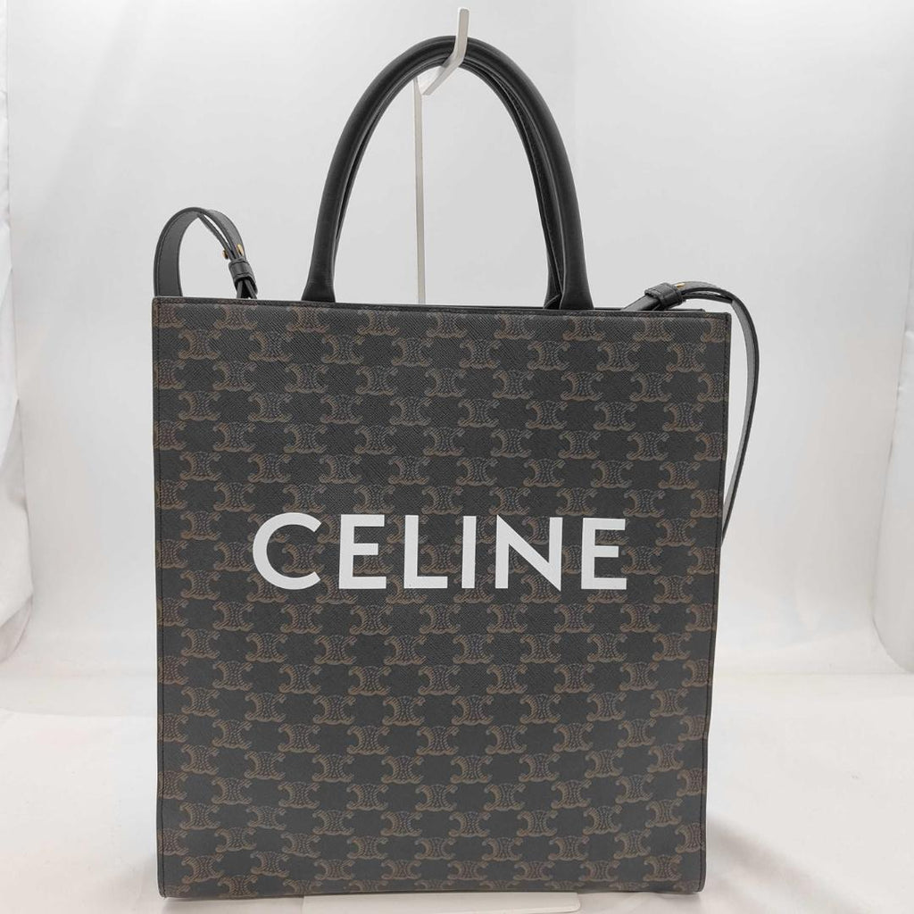 Celine Small Vertical Cabas 2-Way Black Macadam Tote