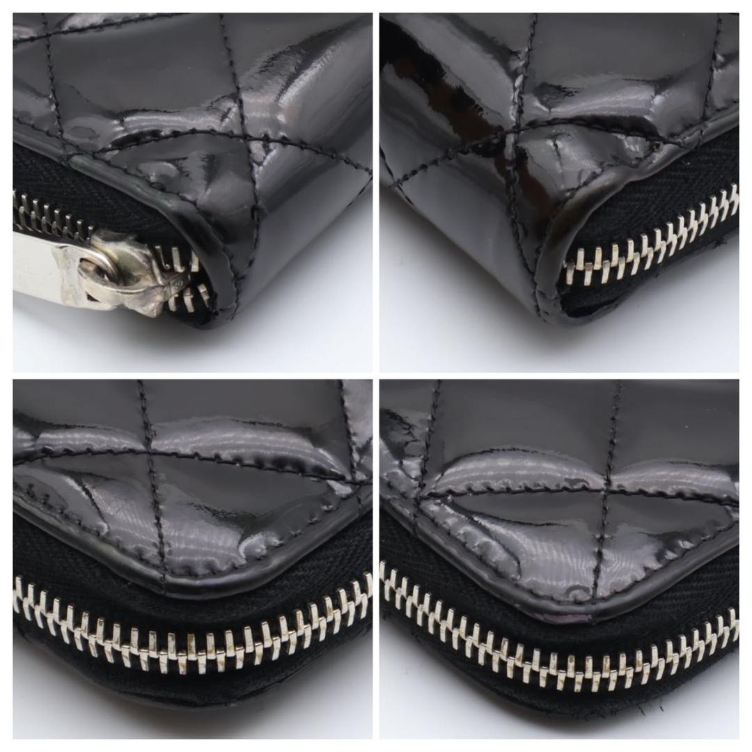 Chanel Quilted Brilliant Wallet Patent Black — view 8