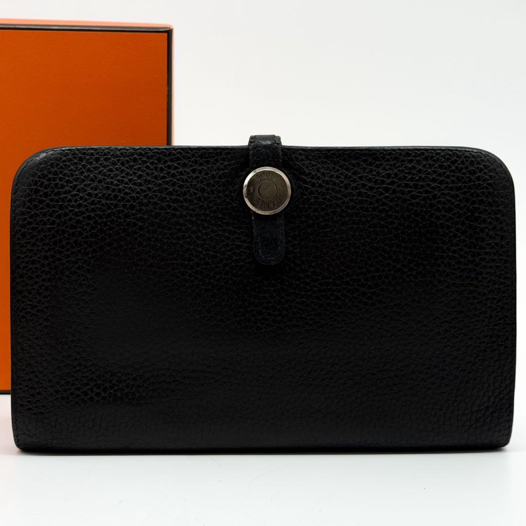 Hermes Dogon GM Duo Taurillon Clemence Silver Wallet — view 2
