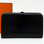 Hermes Dogon GM Duo Taurillon Clemence Silver Wallet — view 3