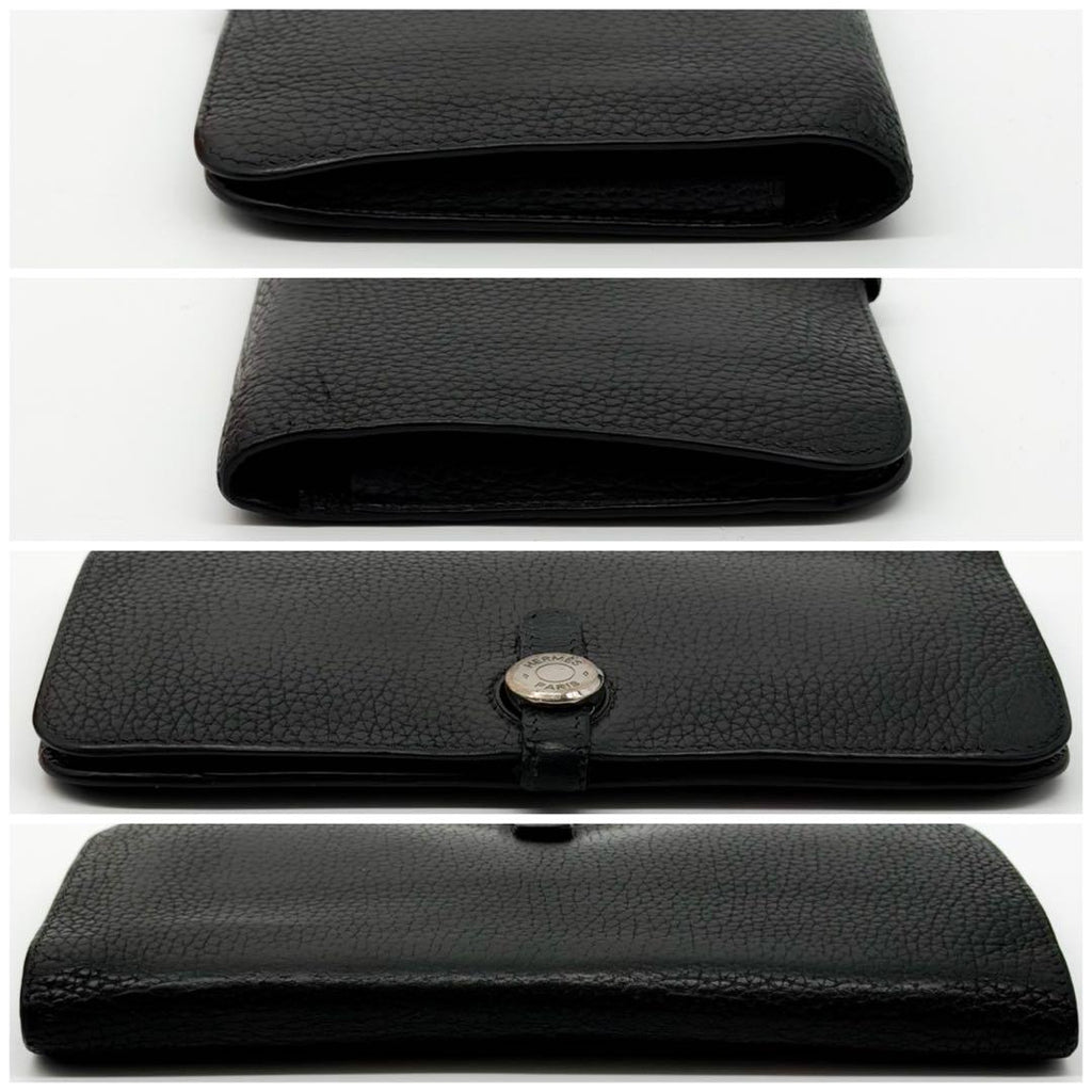 Hermes Dogon GM Duo Taurillon Clemence Silver Wallet — view 4