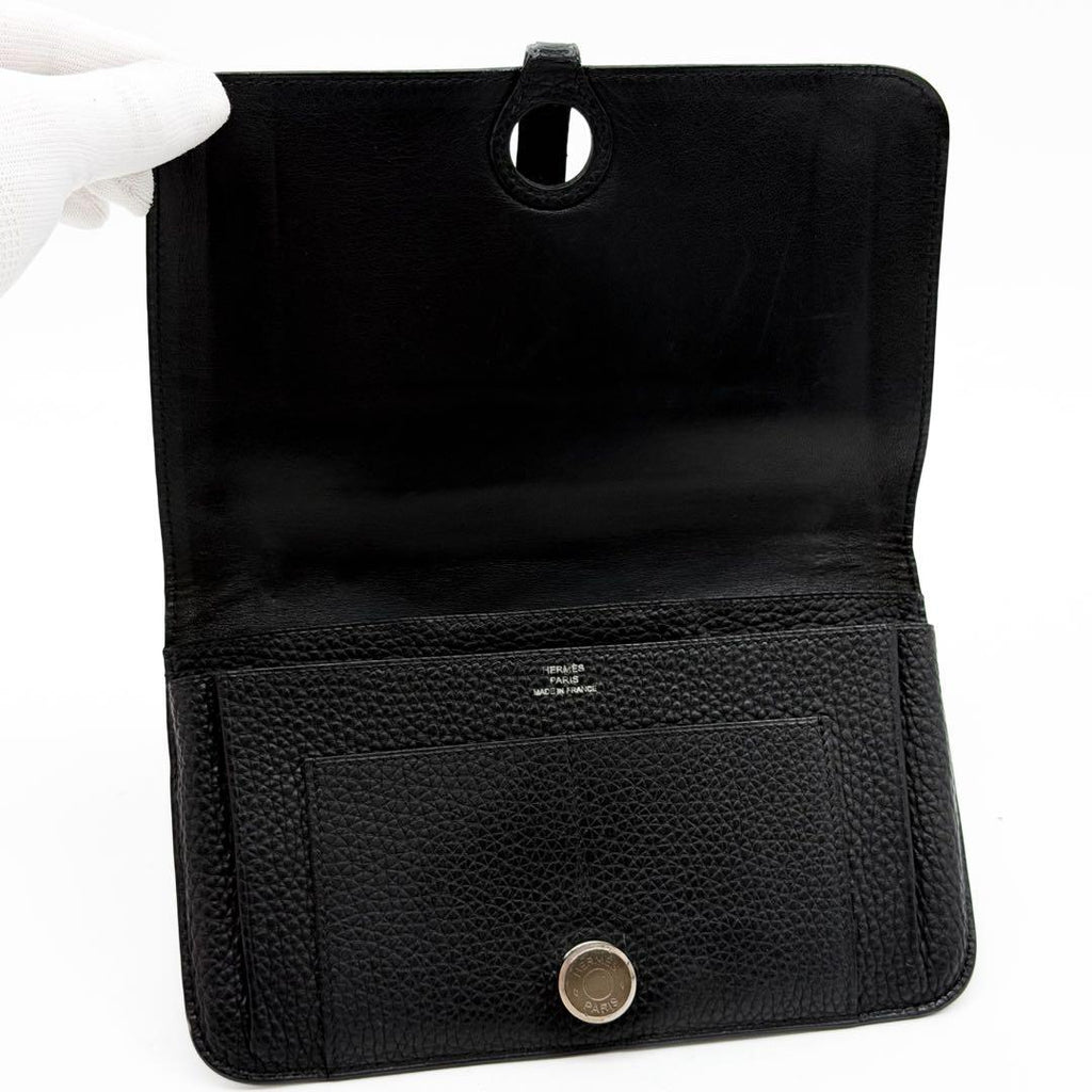Hermes Dogon GM Duo Taurillon Clemence Silver Wallet — view 7