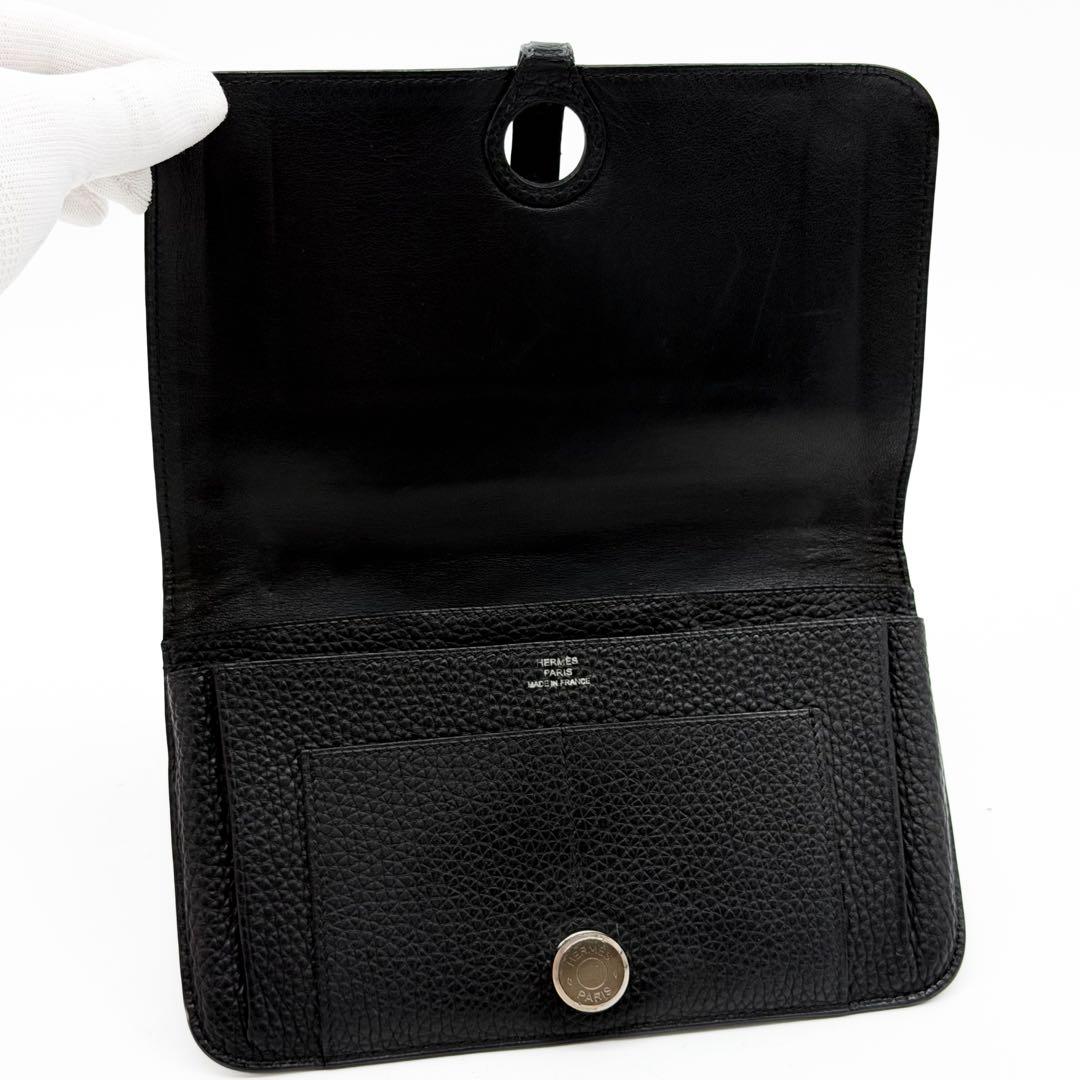 Hermes Dogon GM Duo Taurillon Clemence Silver Wallet — view 7