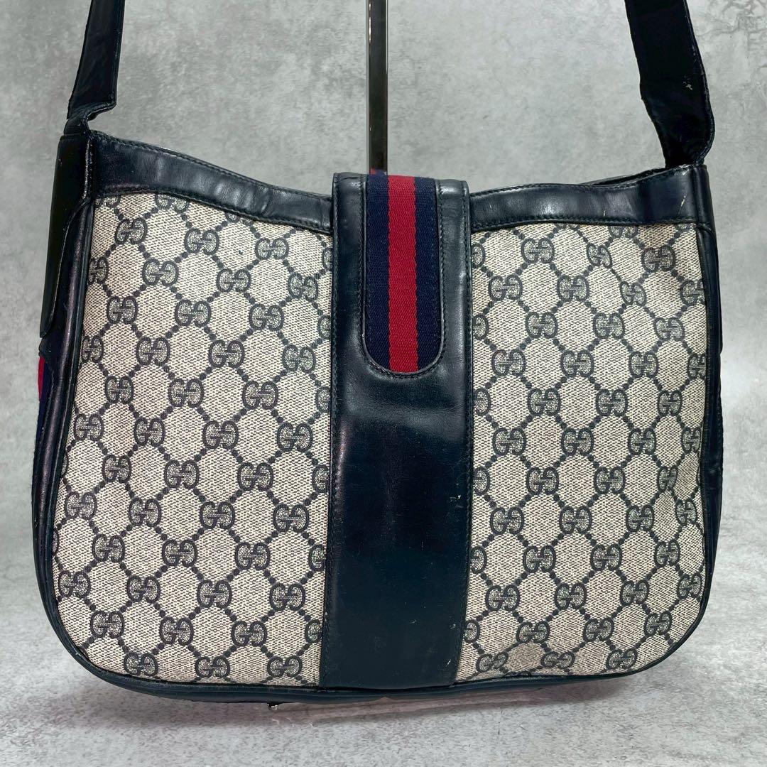 Gucci GG Sherry Line Shoulder Bag Navy Leather — view 3