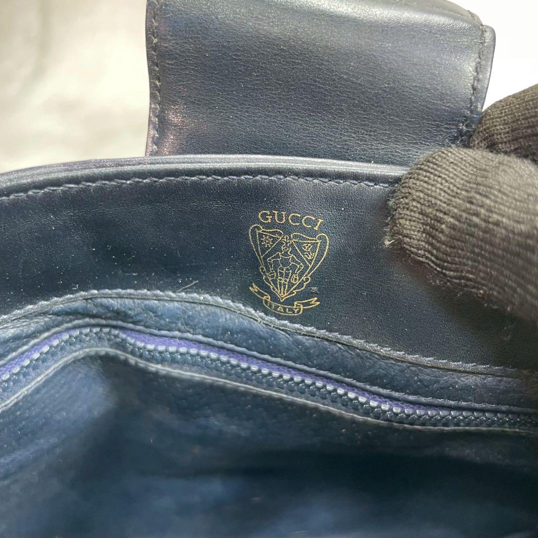 Gucci GG Sherry Line Shoulder Bag Navy Leather — view 6