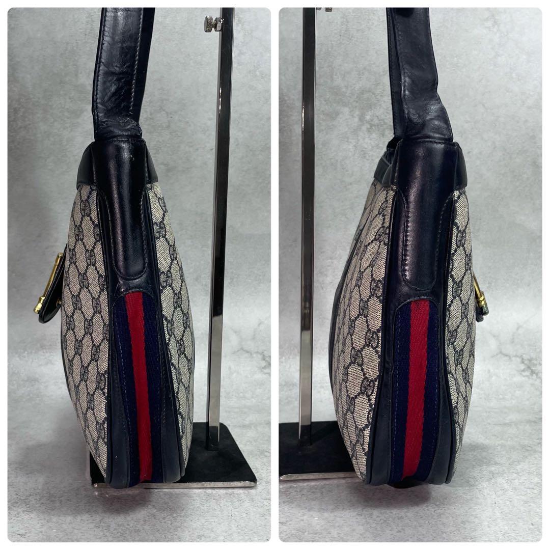 Gucci GG Sherry Line Shoulder Bag Navy Leather — view 8
