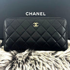 Chanel Wallet Quilted Zip Around