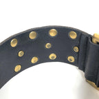 Gucci Leather Bracelet Cat Head Black Gold Hardware — view 6
