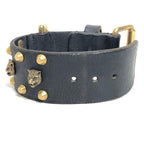 Gucci Leather Bracelet Cat Head Black Gold Hardware — view 8