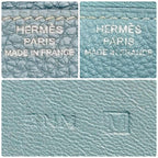 Hermes Dogon GM Duo Bifold Wallet Blue Silver Pouch — view 8