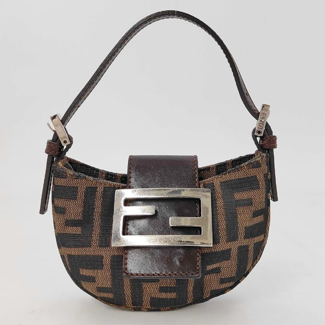 Fendi Zucca Pattern Handbag Mini Croissant Pouch