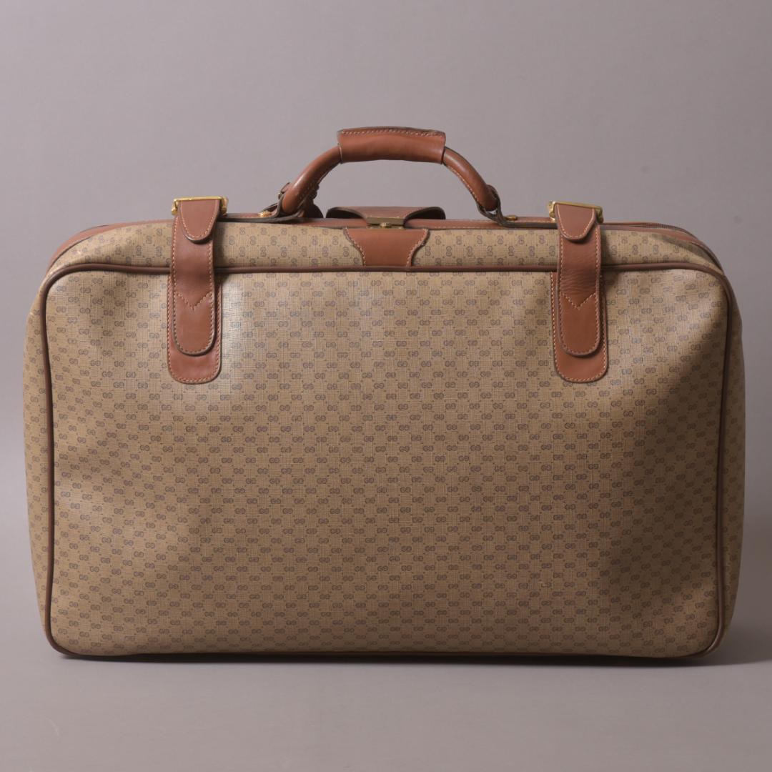 Gucci Vintage Micro GG Boston Bag Leather Brown — view 3