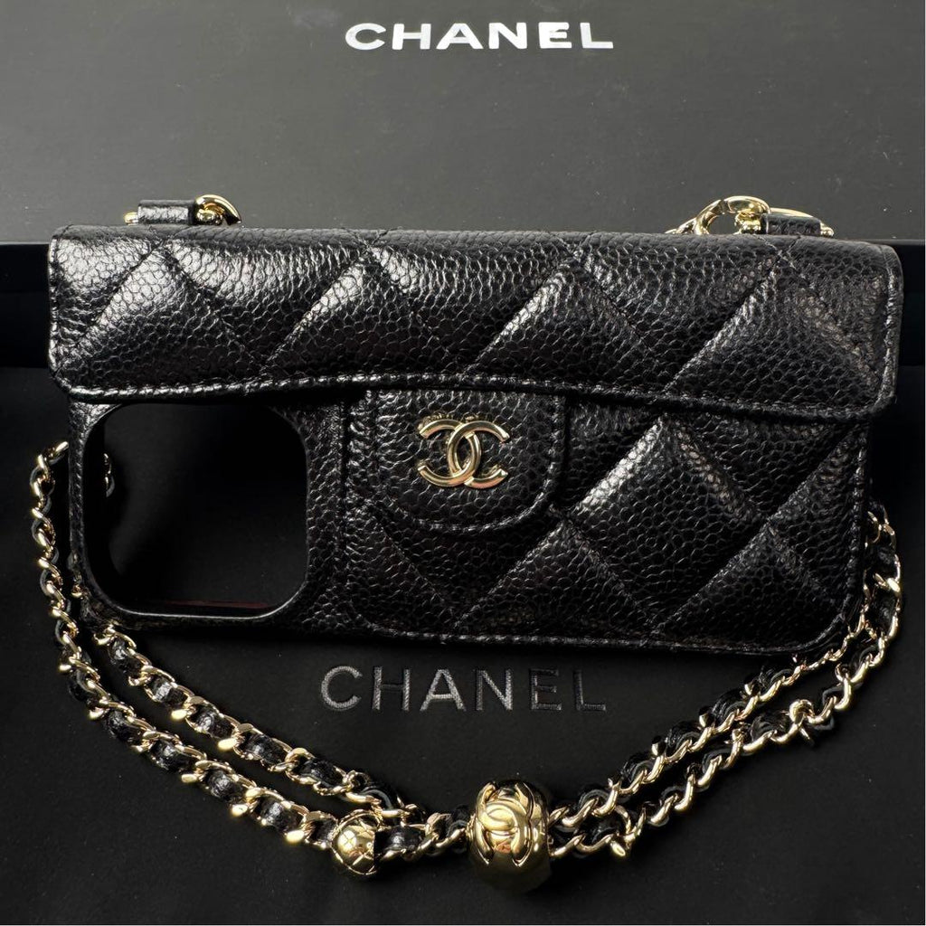 Chanel Quilted Chain Shoulder iPhone 15 Pro Case