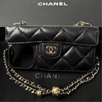 Chanel Quilted Chain Shoulder iPhone 15 Pro Case