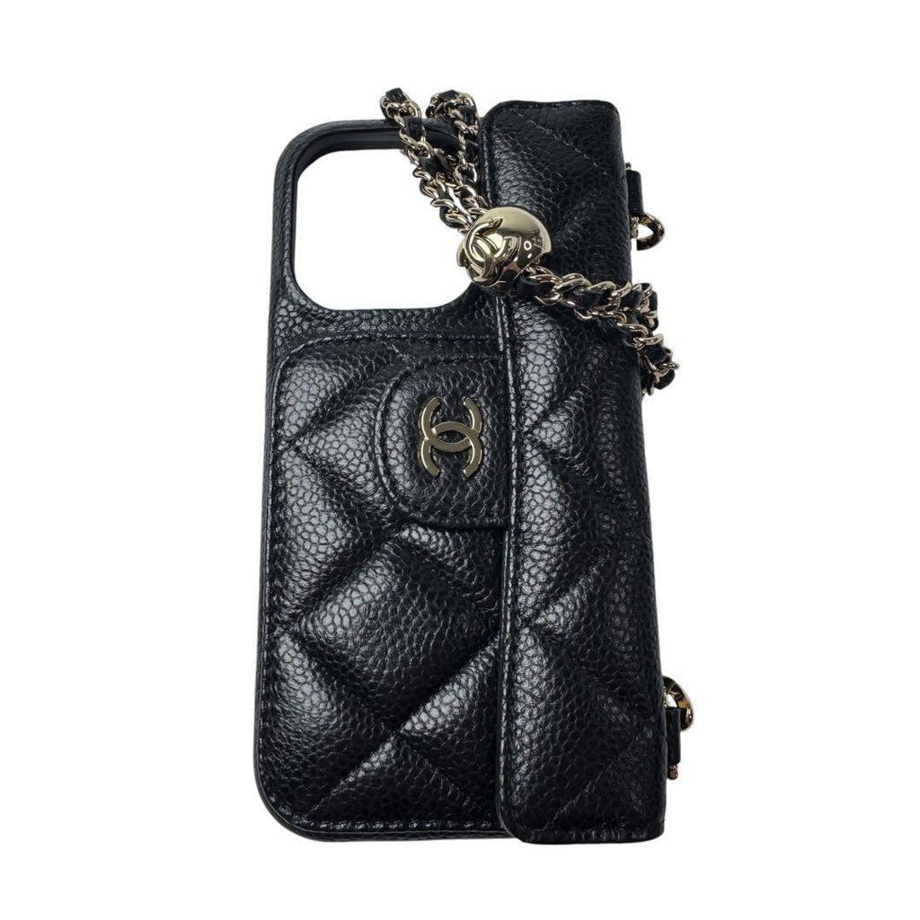 Chanel Quilted Chain Shoulder iPhone 15 Pro Case — view 3