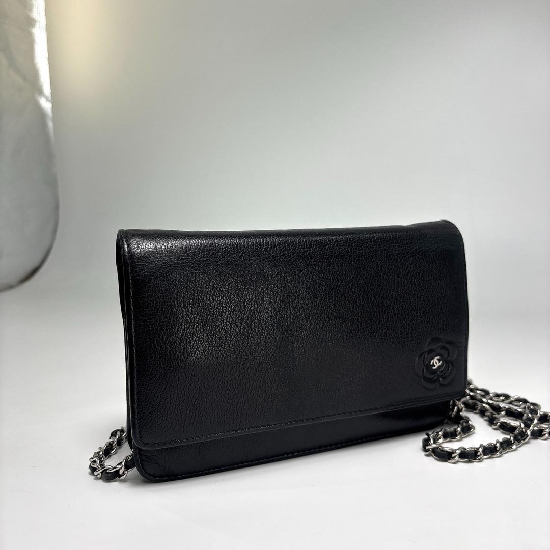 Chanel Camellia Leather Chain Wallet Shoulder — view 3