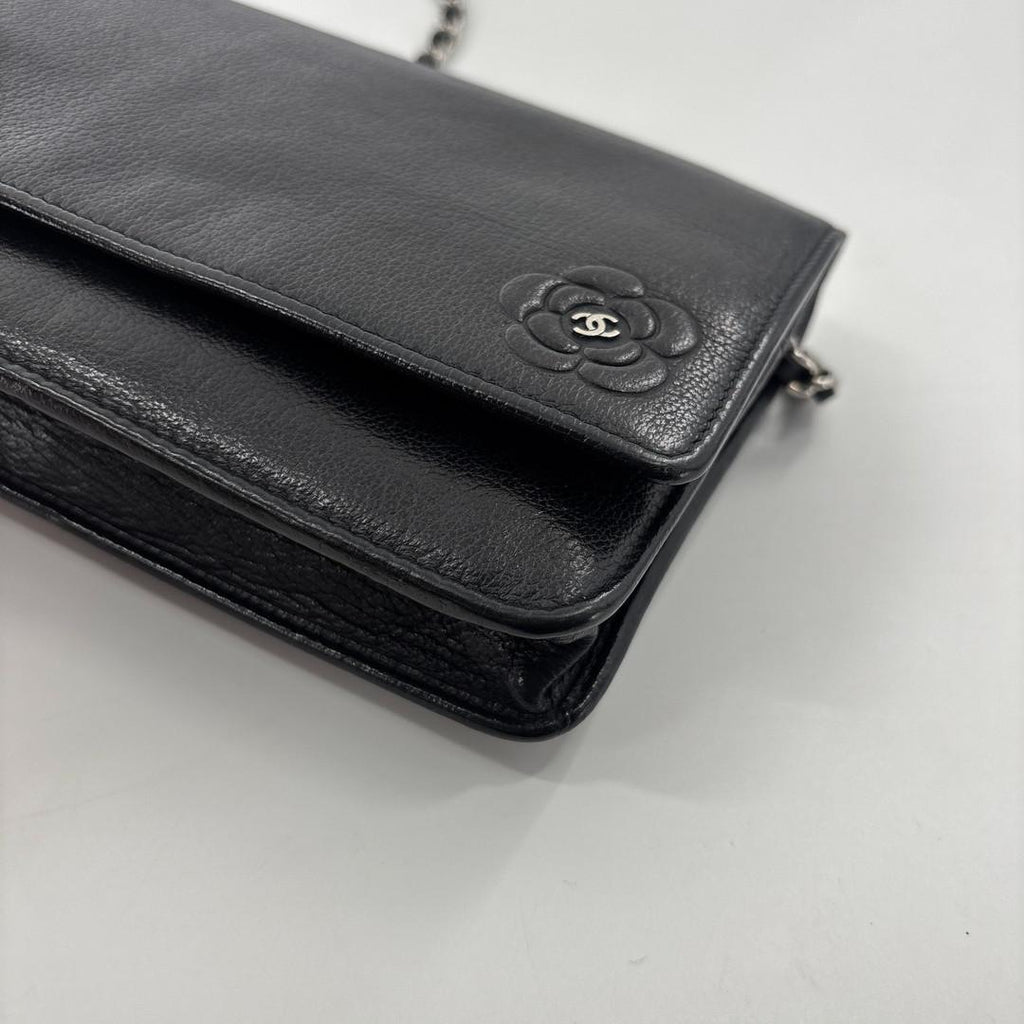 Chanel Camellia Leather Chain Wallet Shoulder — view 7