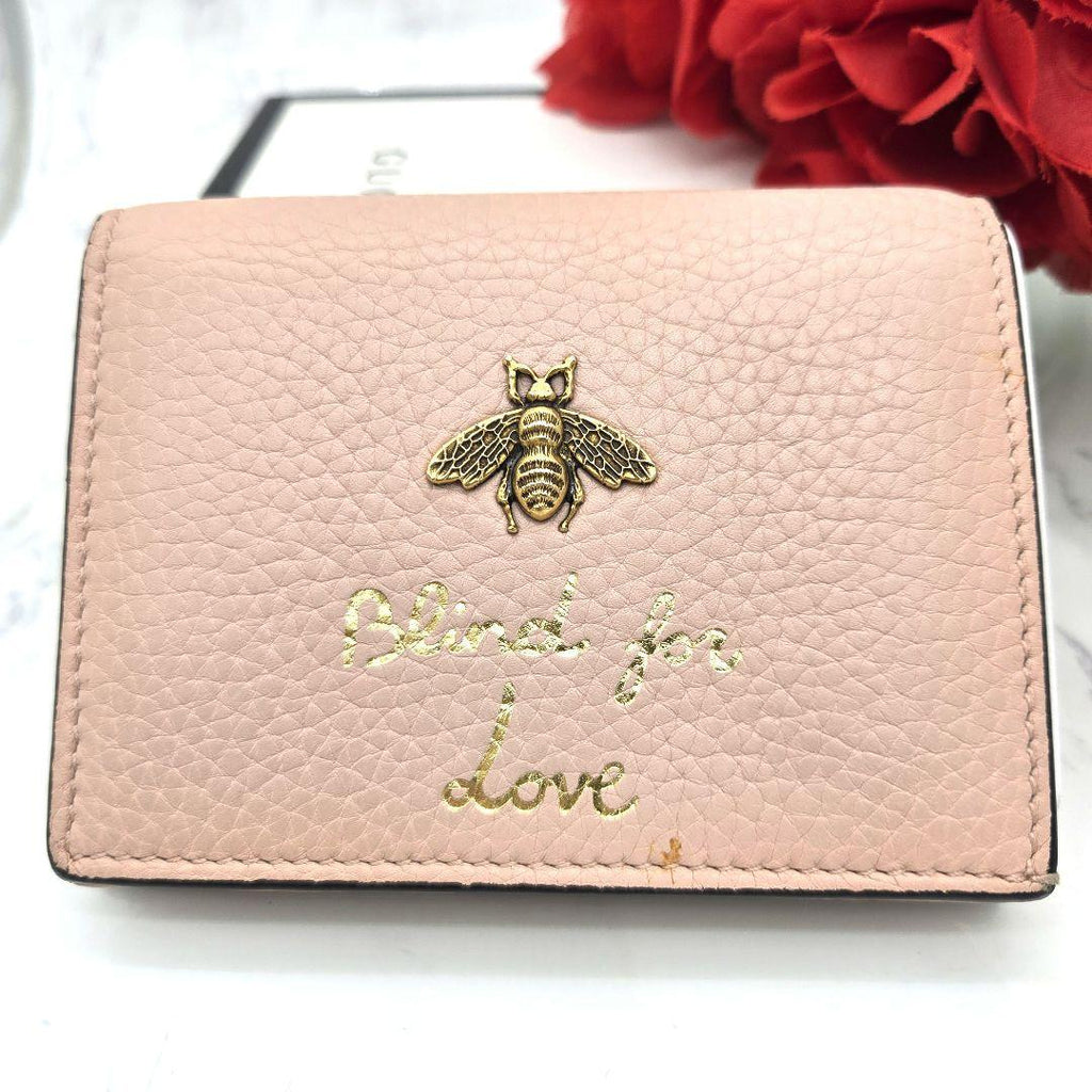 Gucci Fold Wallet Animalier Bee Leather