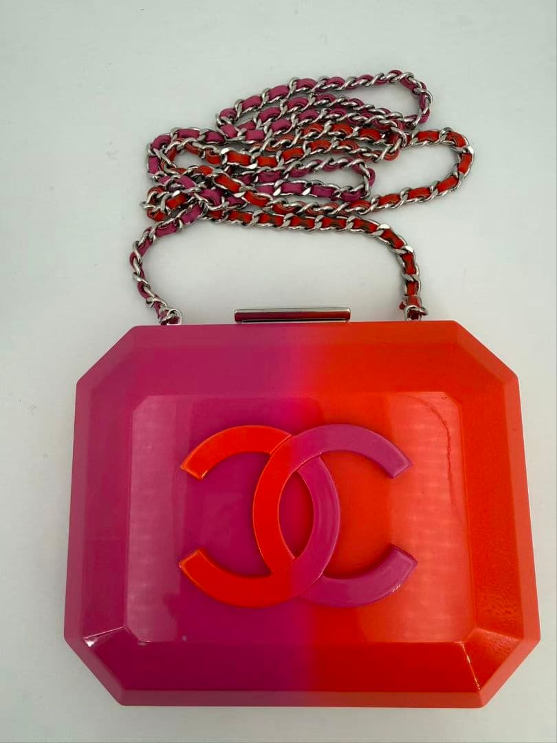 Chanel Acrylic Bicolor Flap Bag Pink