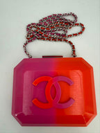 Chanel Acrylic Bicolor Flap Bag Pink