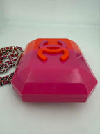 Chanel Acrylic Bicolor Flap Bag Pink — view 5