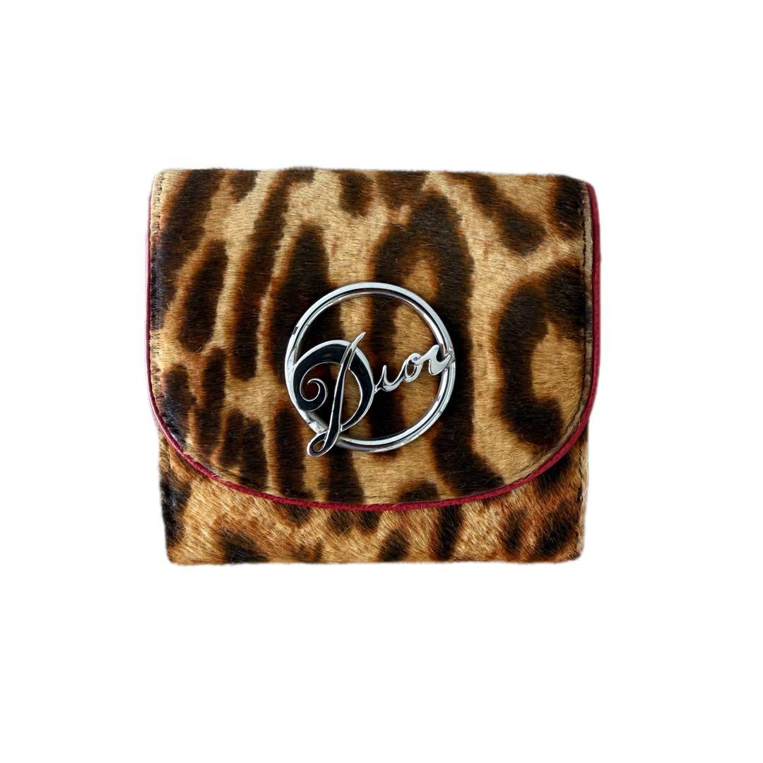 Dior John Galliano Era Leopard Print Pony Hair Wallet