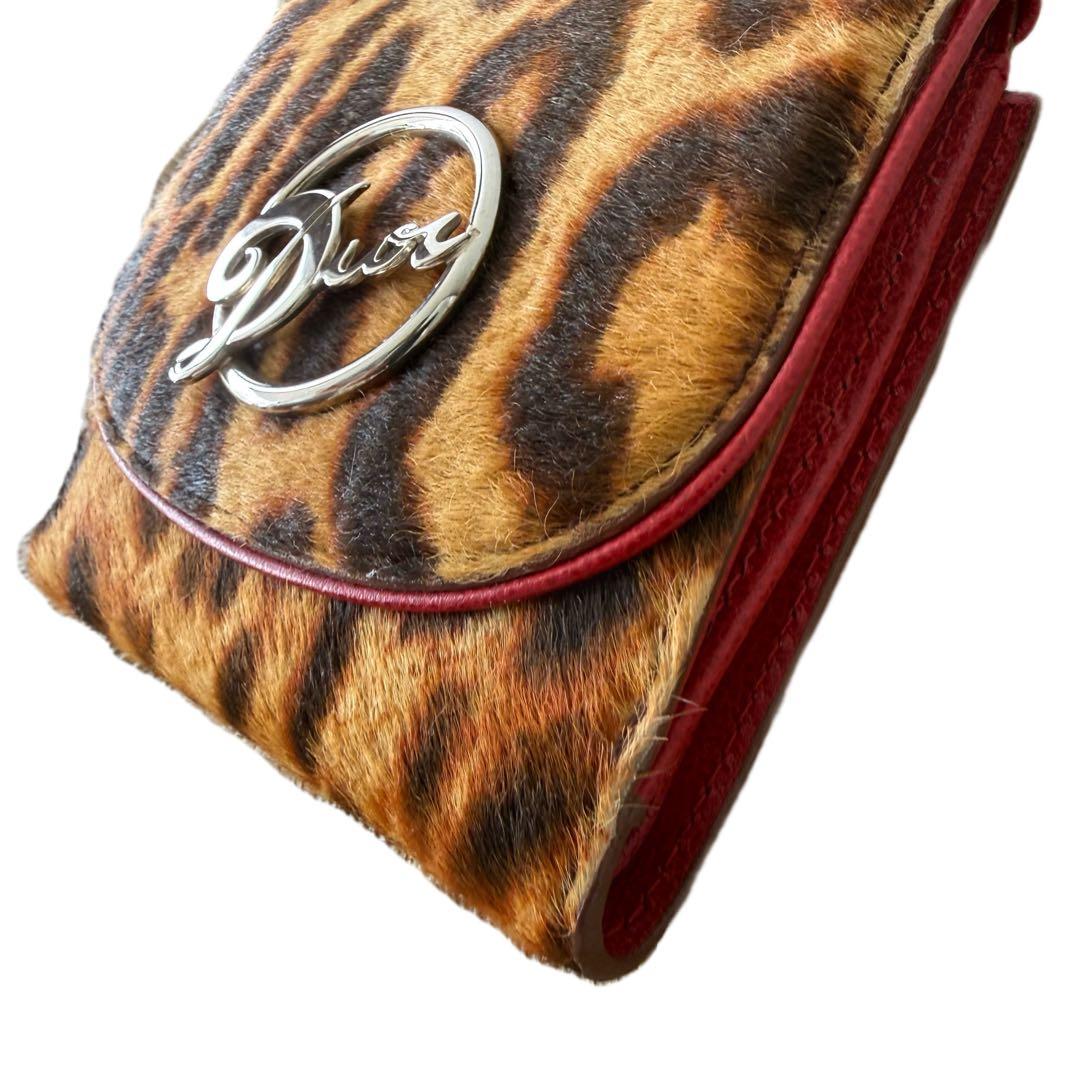 Dior John Galliano Era Leopard Print Pony Hair Wallet — view 3