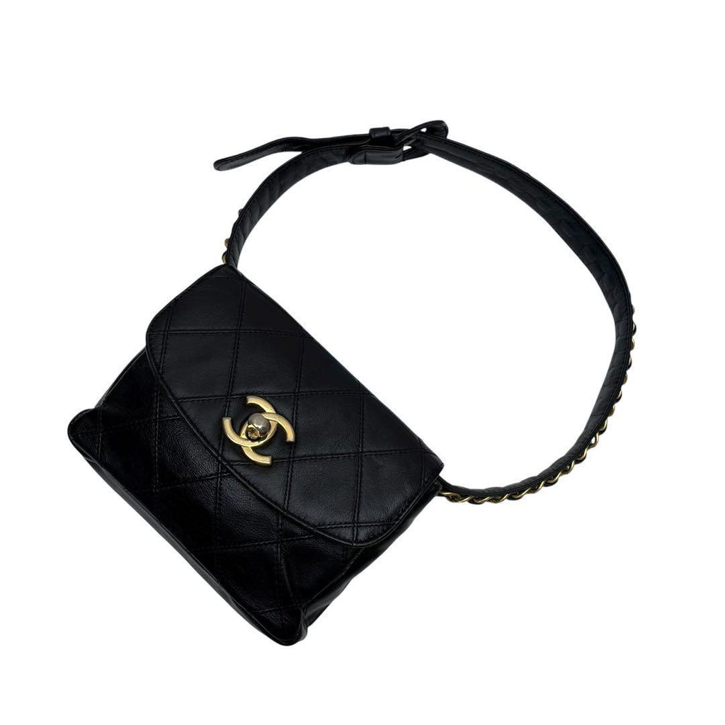Chanel Bicolor Quilted Lambskin Waist Shoulder — view 3