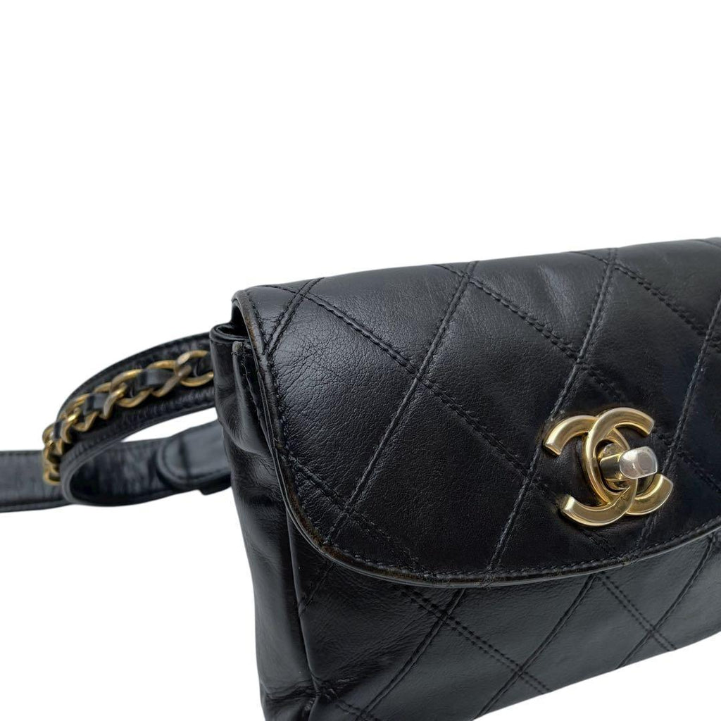 Chanel Bicolor Quilted Lambskin Waist Shoulder — view 7