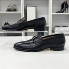 Hermes Paris Hhardware Leather Loafers Black — view 3