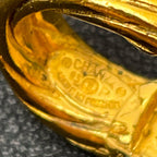 Chanel CC Logo Hoop Earrings Vintage Gold — view 9