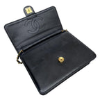 Chanel Enamel Leather Chain Shoulder Bag CC Logo Black — view 7
