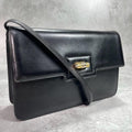 Gucci Shoulder Bag Black Leather Gold