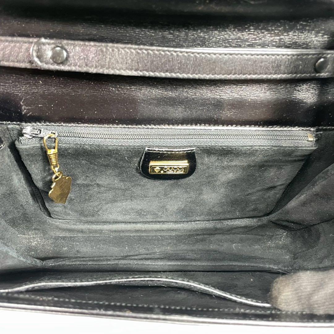 Gucci Shoulder Bag Black Leather Gold — view 5