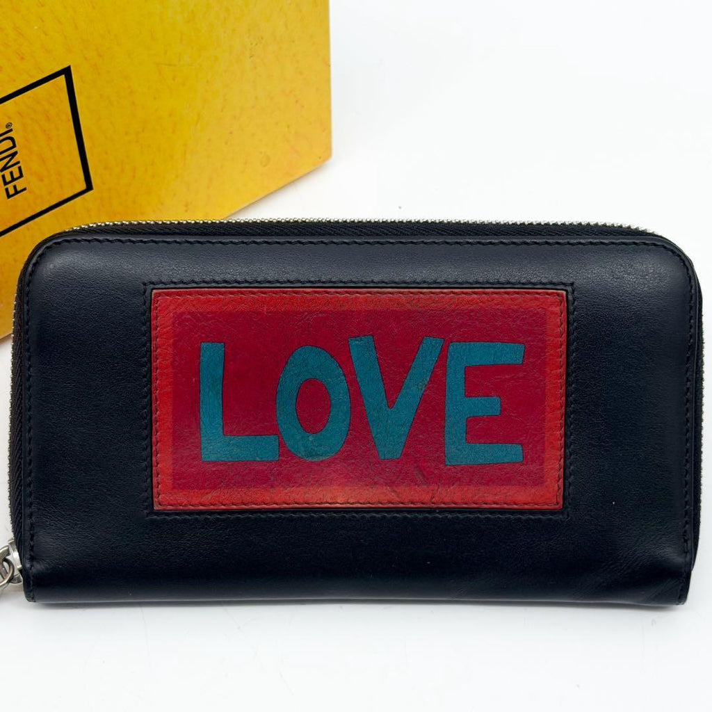 Fendi Love Zip Around Black Wallet — view 3