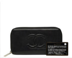 Chanel CC Logo Zip Around Wallet Black — view 2