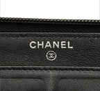 Chanel CC Logo Zip Around Wallet Black — view 9