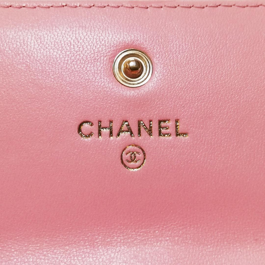 Chanel Camellia Long Wallet Pink Chain — view 5