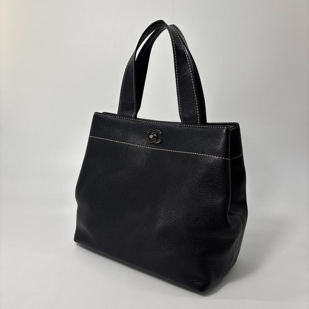 Chanel Super Caviar Leather Black Tote Seal — view 2