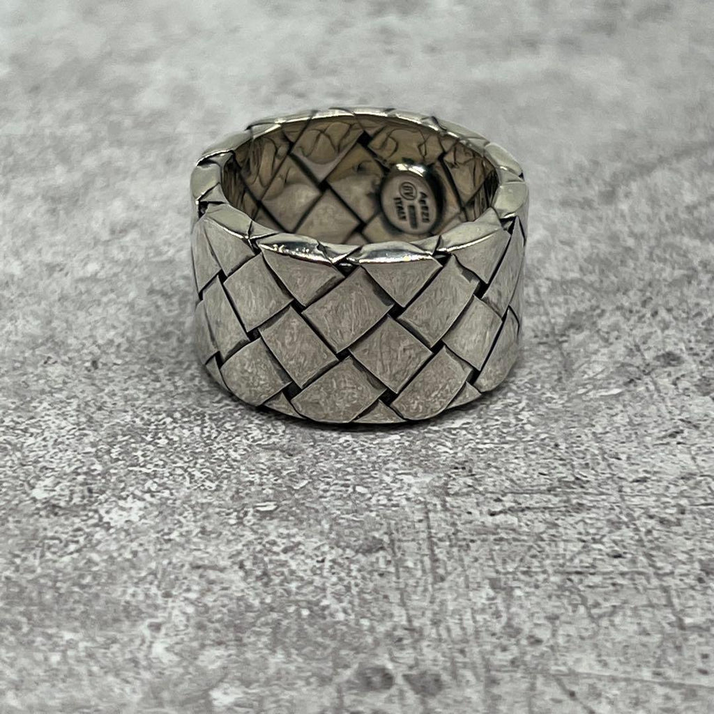 Bottega Veneta Intrecciato Wide Ring 925 Sterling Silver Vintage