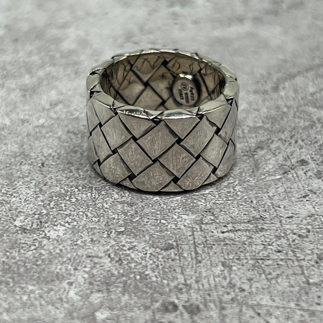 Bottega Veneta Intrecciato Wide Ring 925 Sterling Silver Vintage
