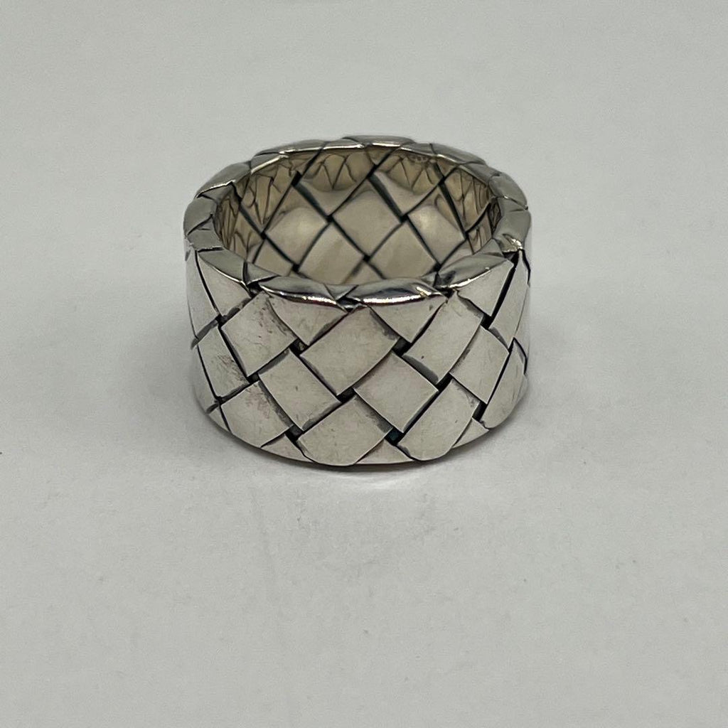 Bottega Veneta Intrecciato Wide Ring 925 Sterling Silver Vintage — view 5