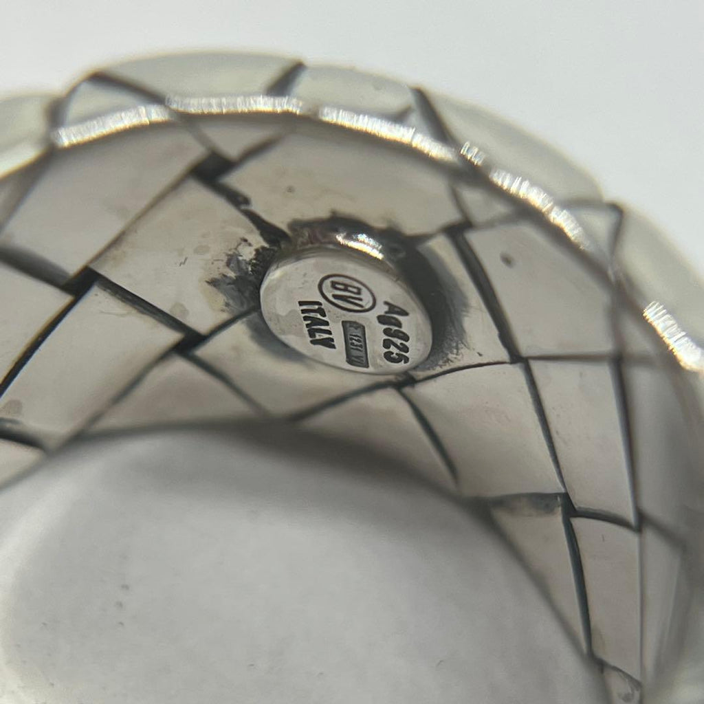 Bottega Veneta Intrecciato Wide Ring 925 Sterling Silver Vintage — view 8