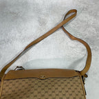 Gucci GG Shoulder Bag Brown Beige Logo Leather — view 4